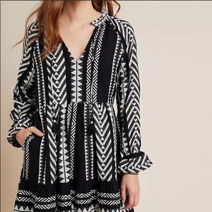 Anthropologie Maeve Dominique Long Sleeve Tribal Tunic Dress